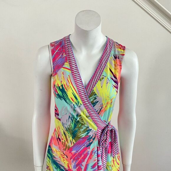 BCBGMaxazria True Wrap Dress Colorful Sleeveless XS - Picture 5 of 11
